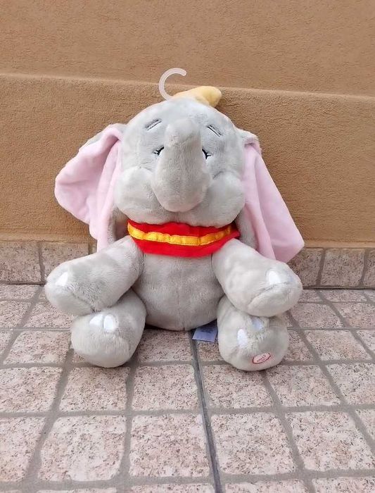 Peluche Dumbo elefante Disney Novo cinzento