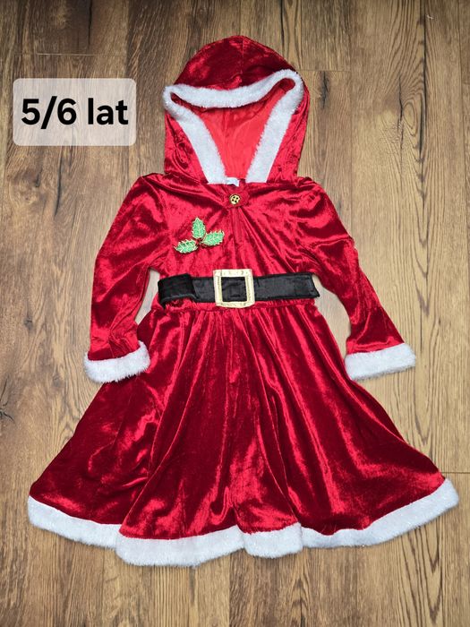 Strój przebranie pani mikołajowa balik karnawał 5-6 lat 110-116
