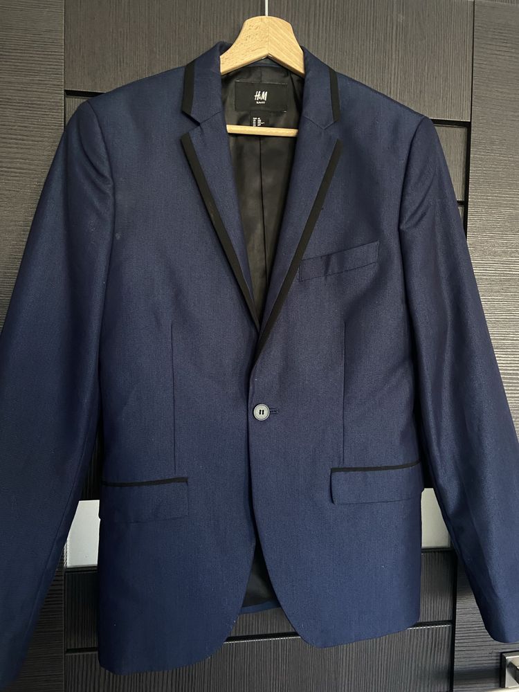 Granatowa marynarka slim fit H&M