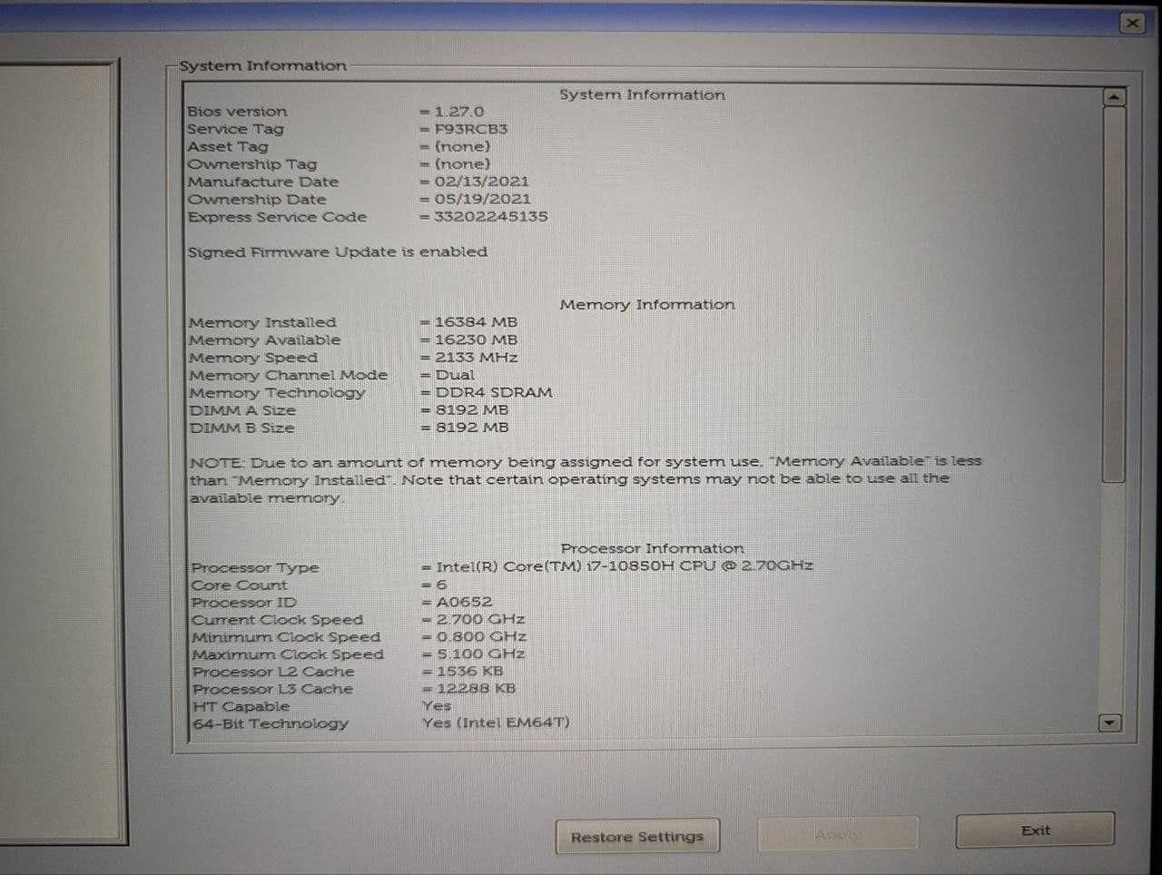 Ноутбук Dell Latitude 5411 14 FHD 256/16GB Intel i7-10850H Touch ID