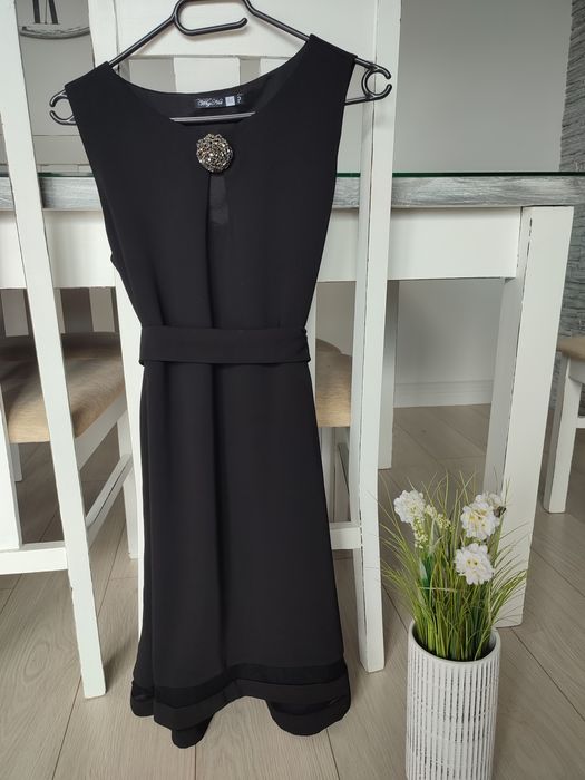 Elegancka sukienka wieczorowa koktajlowa mała czarna Why not rozm 36 S