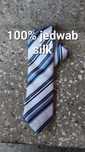 krawat jedwabny 100% jedwab silk manzini paski niebieski wzory