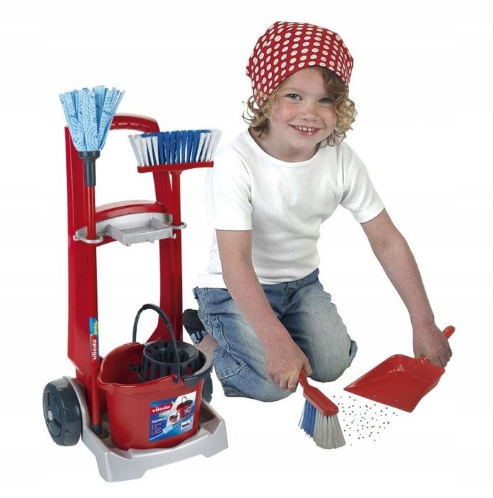 KLEIN® Zestaw wózek do sprzątania VILEDA miotła mop