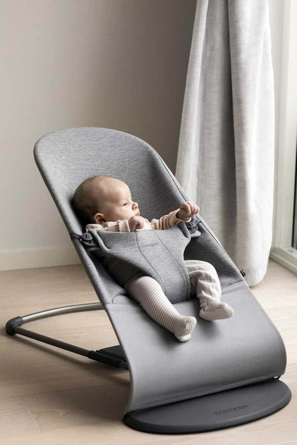 BABYBJORN Ergonomiczny Leżaczek dla Dzieci BLISS 3D Jersey Light Grey