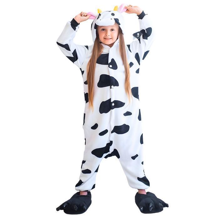 Piżama Onesie Kigurumi Kostium Przebranie Krowa 135-145cm