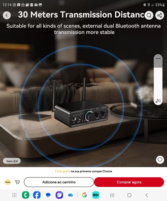 Adaptador de áudio amplificador