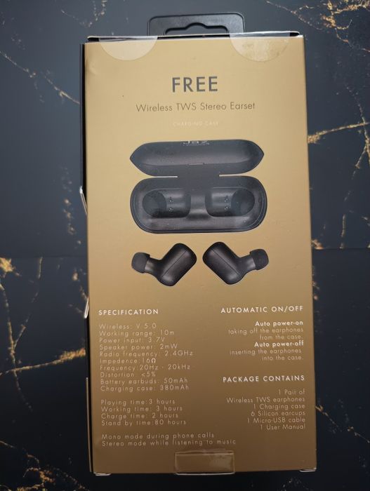 Słuchawki dokanałowe JAZ Twin Free TWS Czarny