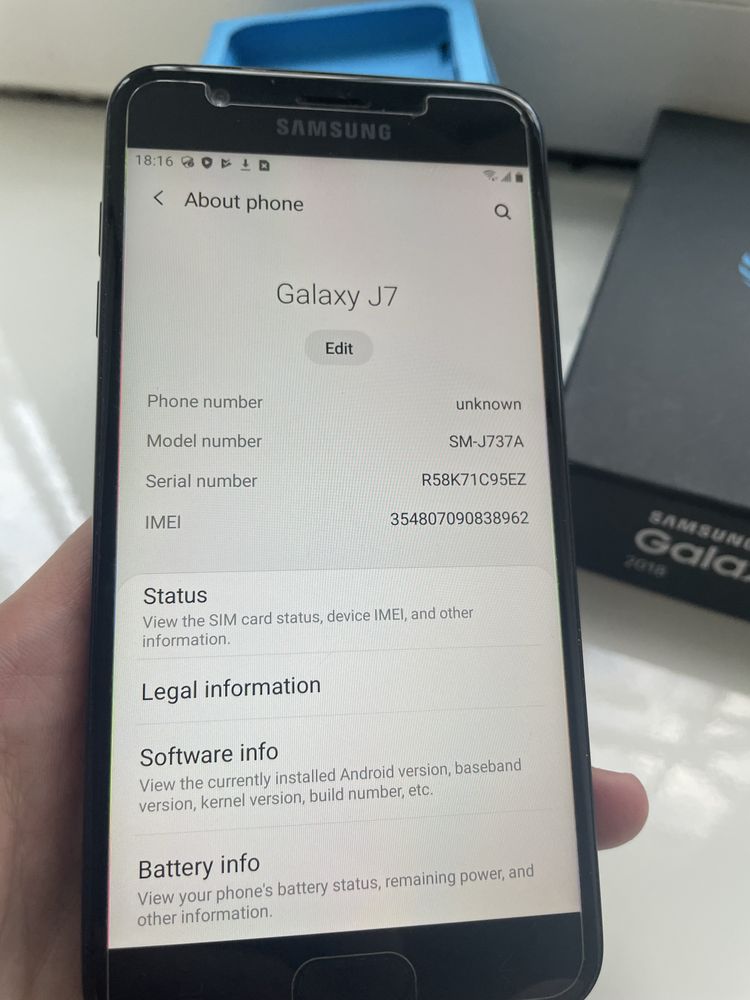 Телефон Samsung galaxy J7 2018