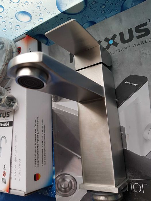 Смеситель змiшувач для умывальника MIXXUS Kub-001 нержавейка