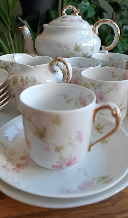 Duo do mokki (filiżanka i spodek) W. Guérin & Cie, Limoges.