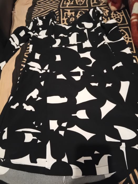 Vestido Estampado preto e branco