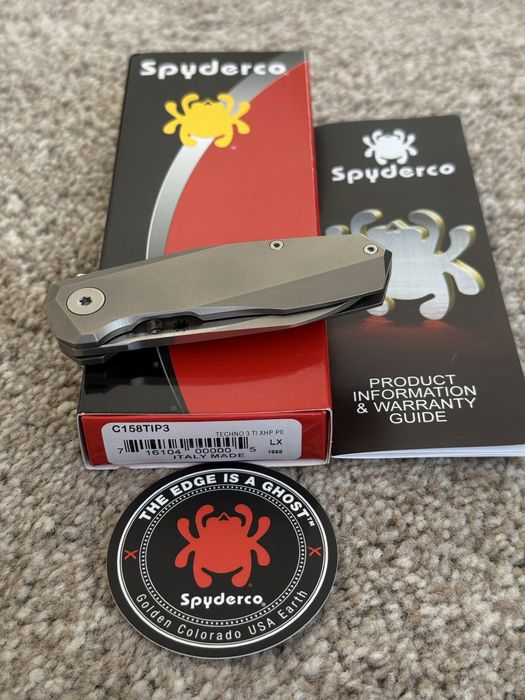 Складний ніж Spyderco Techno 3  CTS-XHP Titanium. Оригінал! Новий!