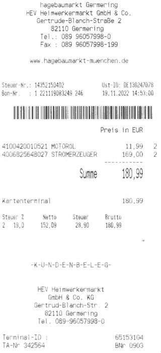 Генератор бензиновий Einhell TC-PG 10/E5 0.8 кВт + Liqui Moly 1 л