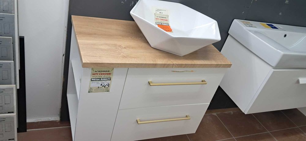 Cersanit szafka pod umywalkę Larga + szafka boczna otwarta + blat