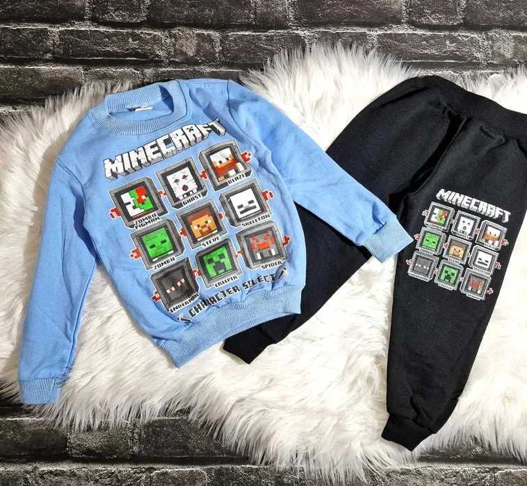 Komplet dres dla chłopca bluza + spodnie Minecraft 98/104