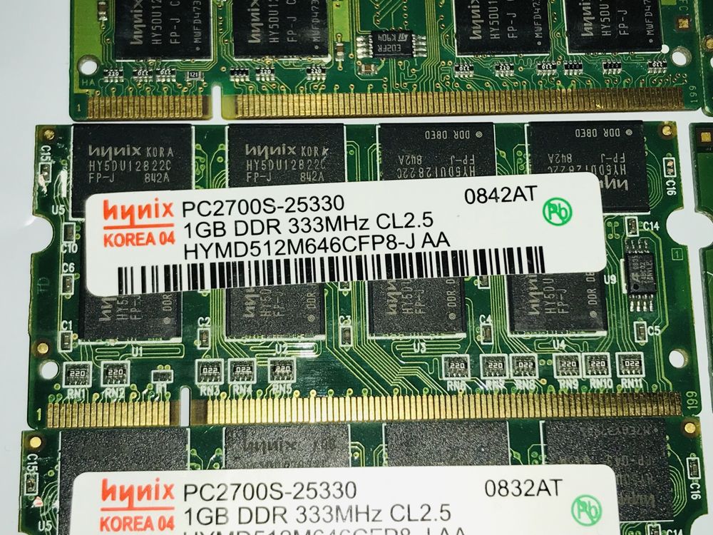 Оперативная память DDR 1GB 333/400mhz для ноутбука sodimm 2700s/3200s