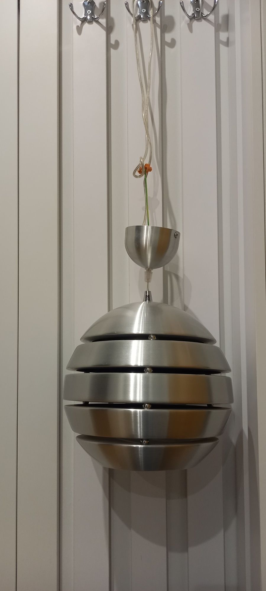 Lampa  kula wisząca srebrna stal