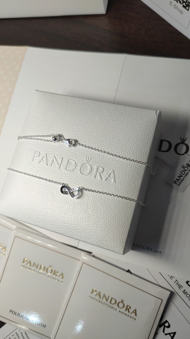 Срібний Набір Pandora/комплект/ланцюжок Пандора/ подарункове упакуванн