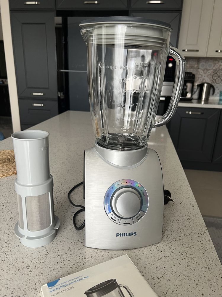 Блендер стационарный Philips HR2094. Чаша стеклянная. База алюминий