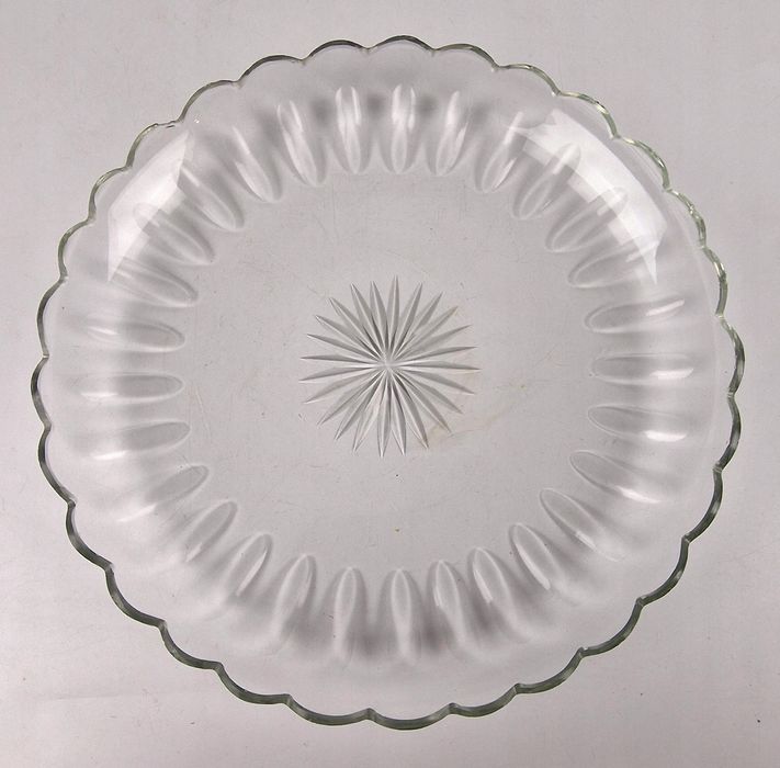 Biedermeier wielka stara patera półmisek szkło ołowiowe lata 1890