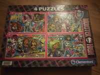 Puzzle Clementoni MonsterHigh 6+ / 4 w 1 / 2x100 + 2x180 szt. jak nowe