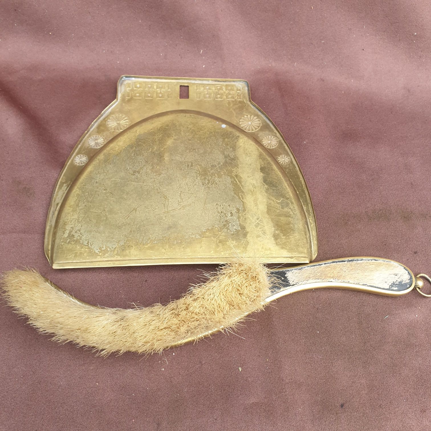 Carl Deffner JUGENDSTIL Art Nouveau Tischkehrset Dustpan and Brush