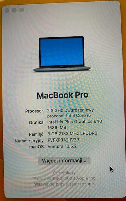 Macbook Pro Retina 2017 13,3" Intel Core i5 8 GB
