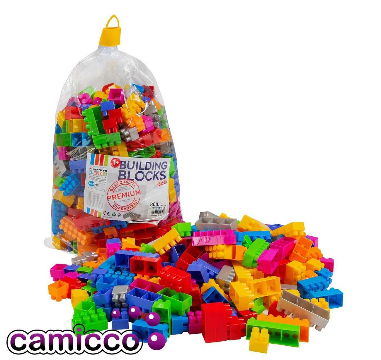 KLOCKI konstrukcyjne 300 el dla dzieci BUILDING BLOCKS PREMIUM POLSKIE
