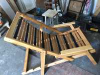 Складное кресло-шезлонг деревянное, новое