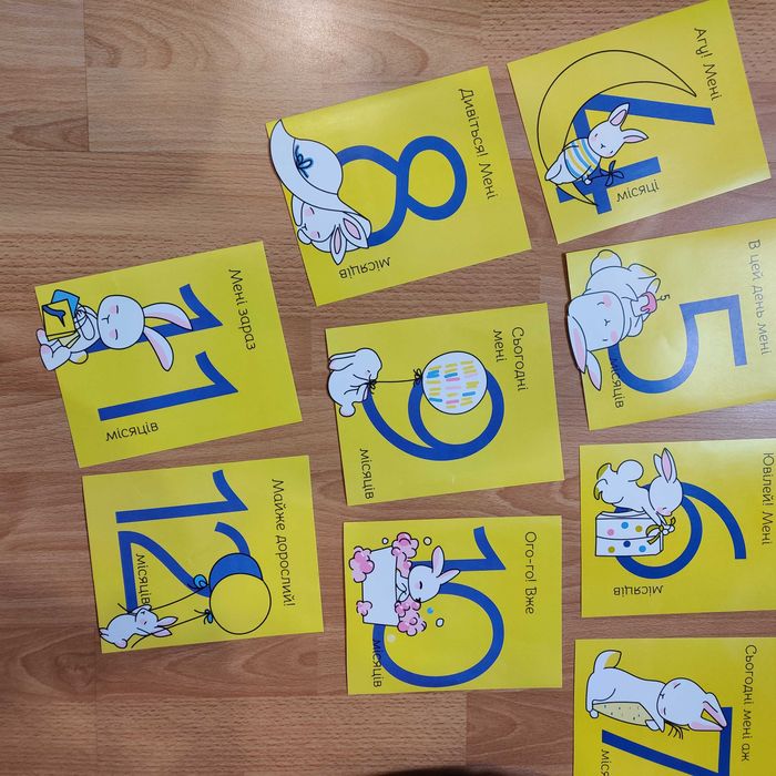 Картки для фотографій дитини з народження до року + кулька