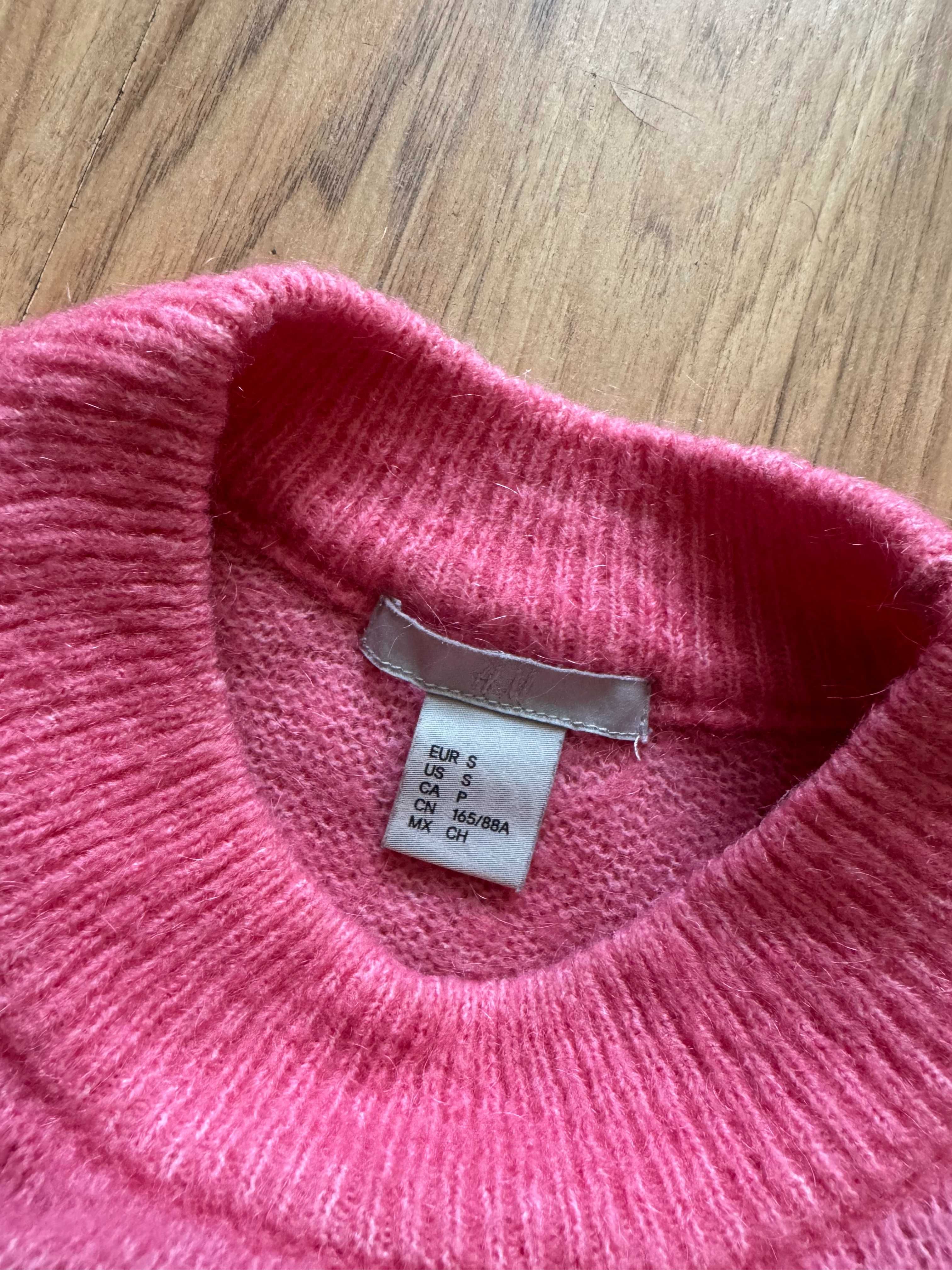 Sweter sweterek różówy fuksja S 36 golf półgolf