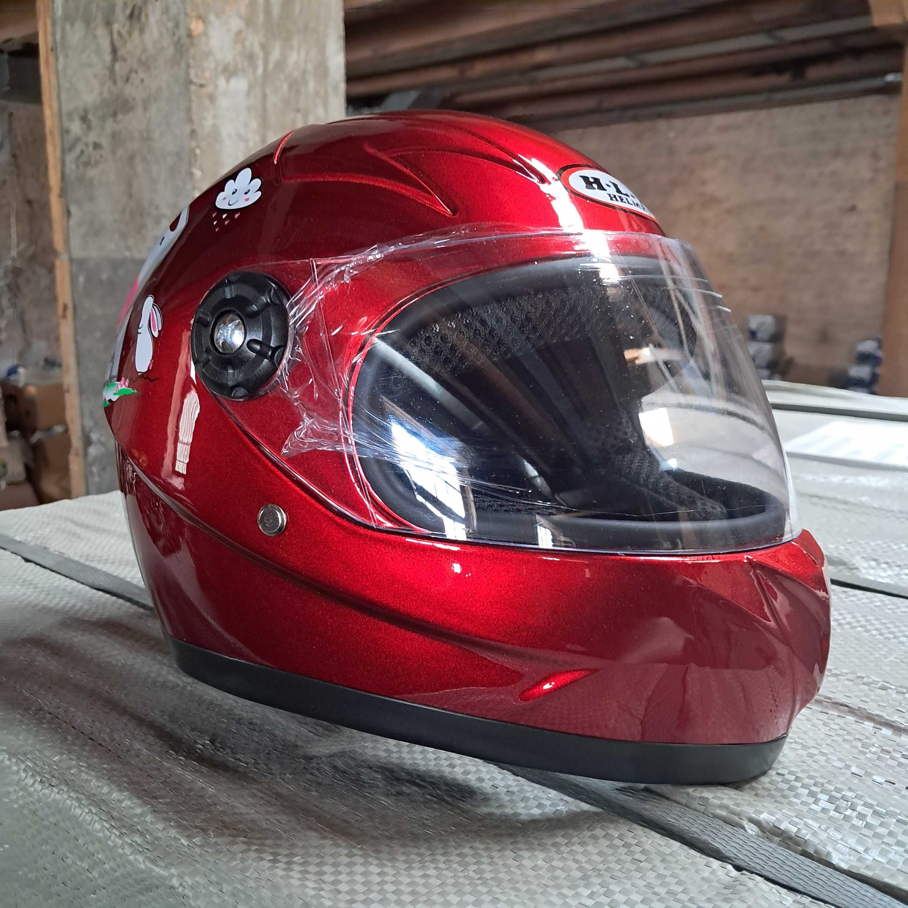 KASK DZIECIĘCY zamknięty integralny rowerowy na motor quad rower red