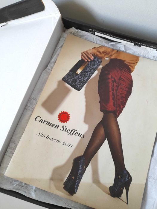 Sandálias vermelhas de salto marca Carmen Steffens 39 NOVAS