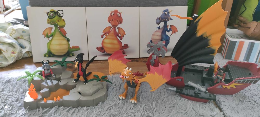 Playmobil smoki łódź statek wyspa smok