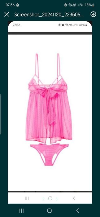 Nowa sexi Rózowa halka+majtki victoria secret