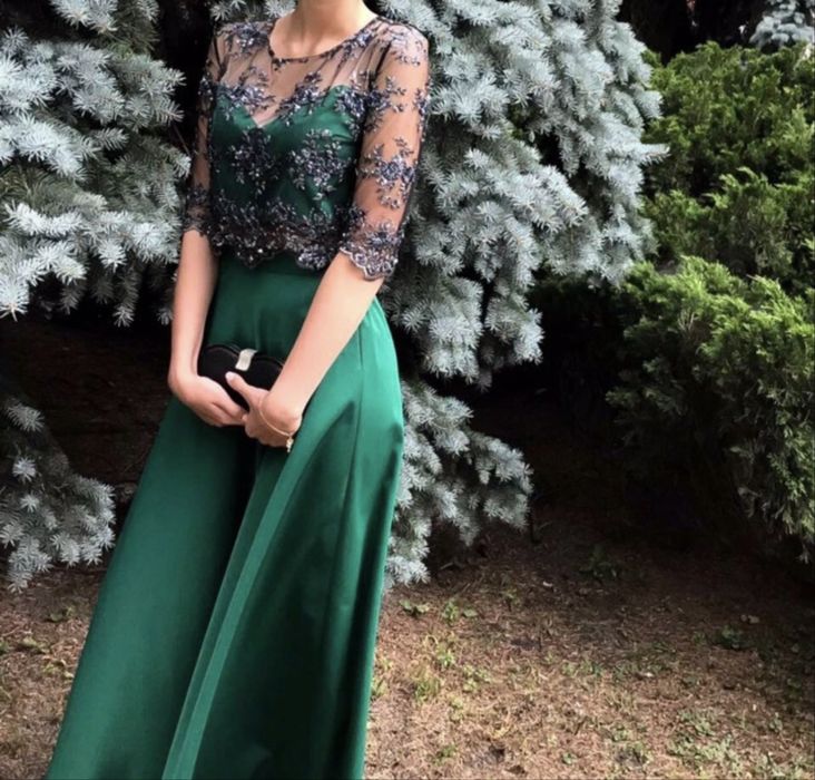 Сукня вечірня смарагдова