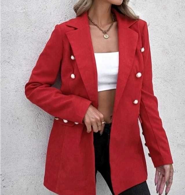 Casaco/Blazer - SHEIN (Vermelho; Tamanho XS)