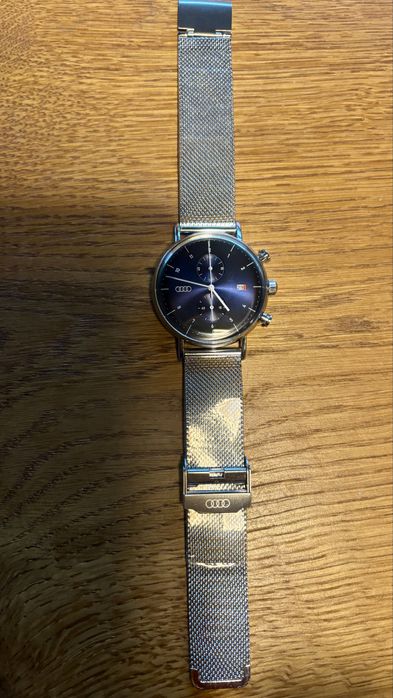 Zegarek AUDI chronograph ,silver/dark blue