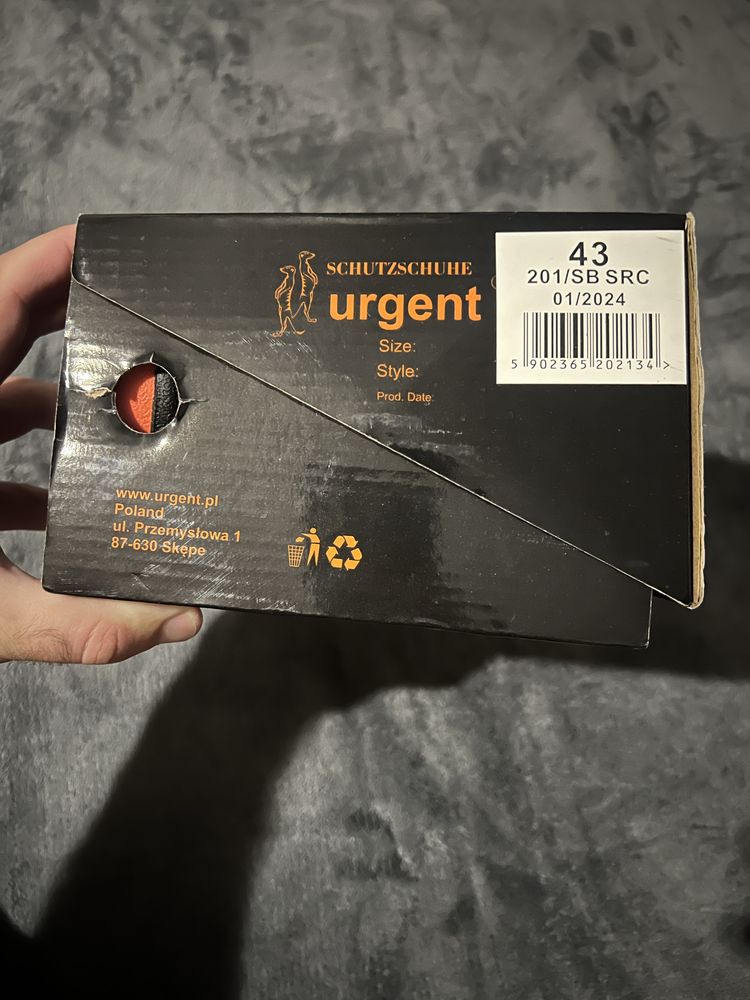 Спецобувь, Спецвзуття, Urgent 201 SB (з металевим підноском) 43