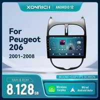 (NOVO) Rádio 2DIN 9" Polegadas • Peugeot 206 • Android GPS WIFI