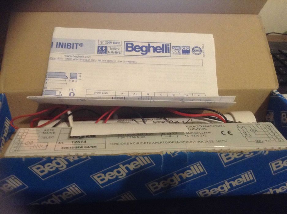 Kit Emergência Beghelli 18-58W/RM Permanente / Não Permanente