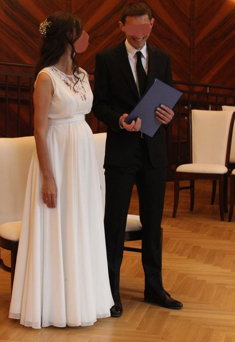 Suknia Sukienka ślubna Mia Lavi 36/38 w stylu boho może być ciążowa