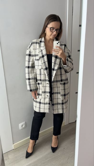 Jemiol Łukasz Jemioł płaszcz wełniany 80% wełna jagnięca 34 oversize