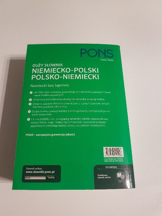 PONS Duży słownik niemiecko- polski, polsko- niemiecki