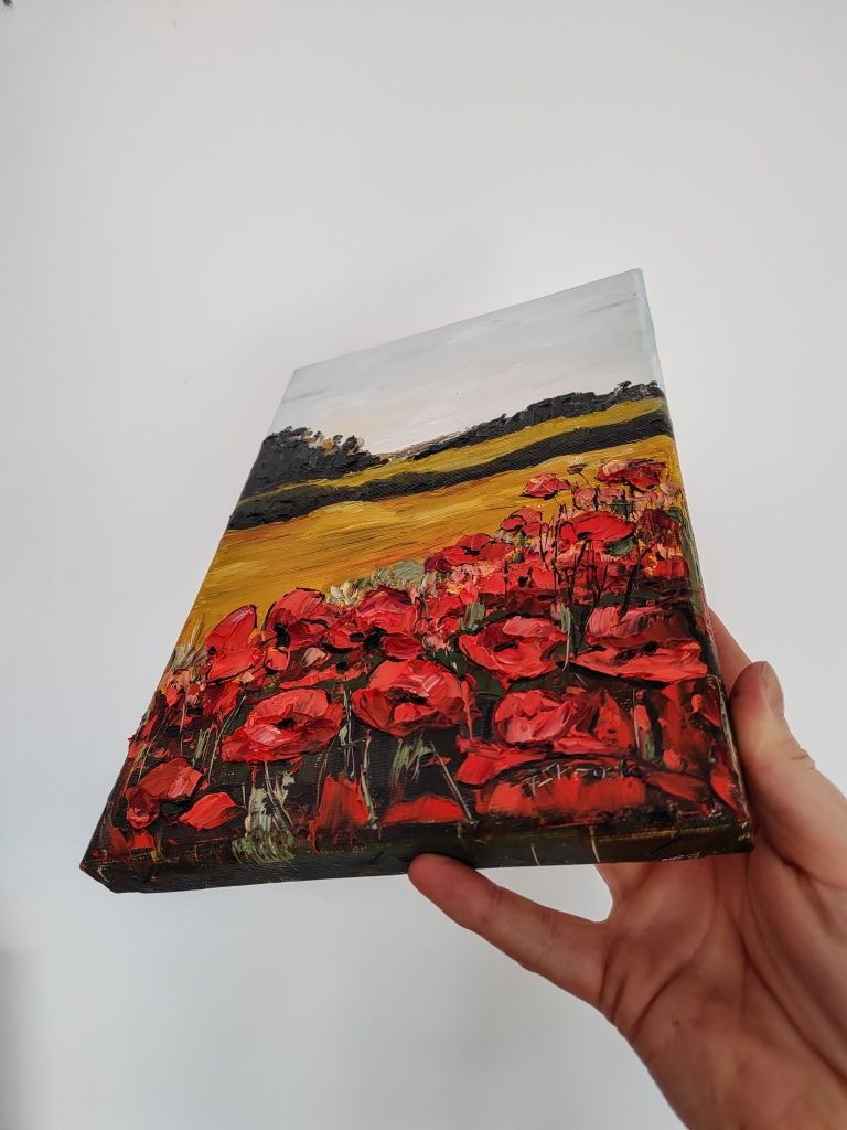 Promocja! Obraz na płótnie z kwiatami, czerwony obraz, pejzaż, 30 cm x