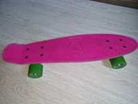 Пенні Борд Penny Board 22,5" рожевий, розовый  (Матові колеса зелені)