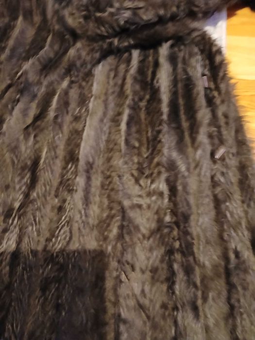 Skórzany płaszcz z futrem  dwustronny