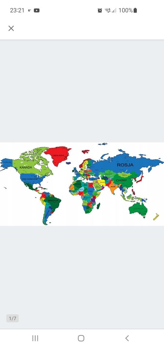 Mapa świata - naklejka ścienna 120 × 240 cm po polsku