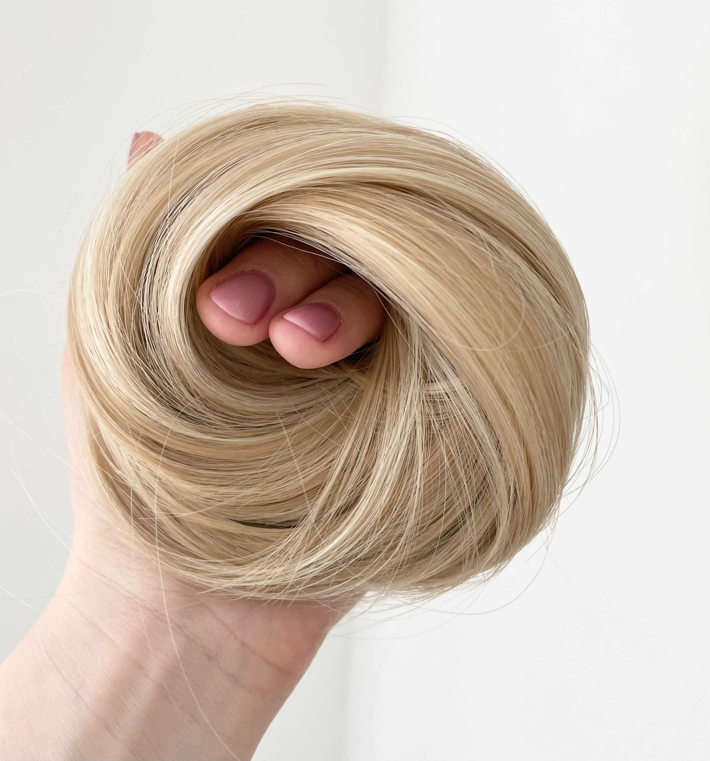 DOCZEPIANY KOK NA GUMCE doczepiane wlosy #25H613 Balejaż Miodowy blond