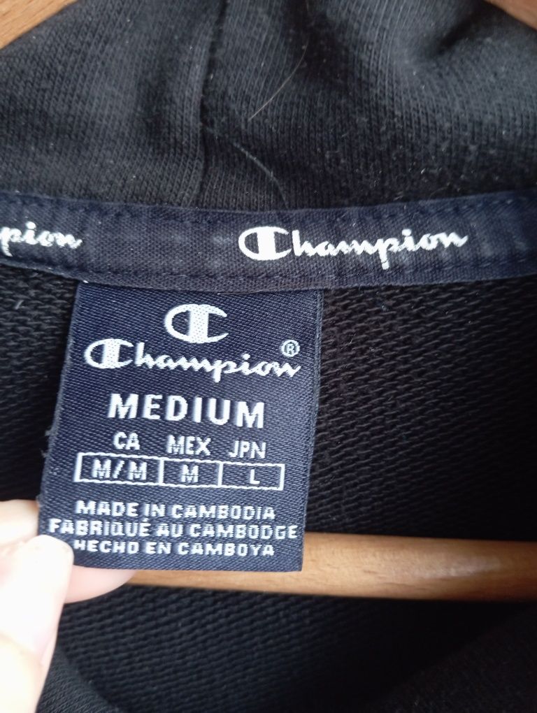 Czarna męska bluza z kapturem, Basic, Champion